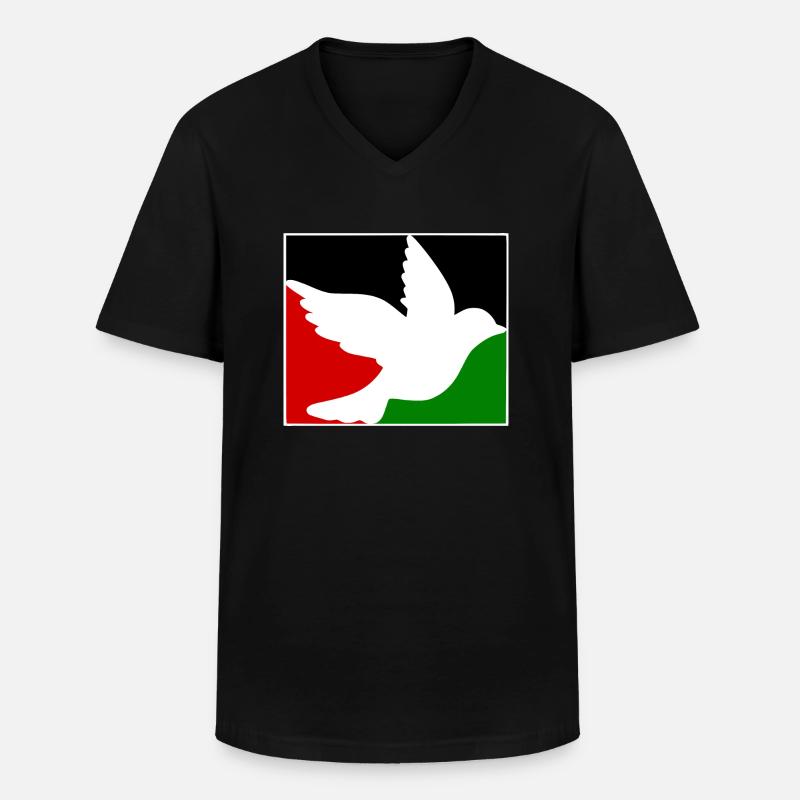 Free palestine - Männer-T-Shirt mit V-Ausschnitt - Schwarz