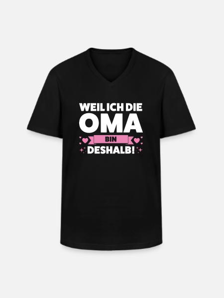 Oma Großmutter Omi Geschenk - Männer-T-Shirt mit V-Ausschnitt - Schwarz