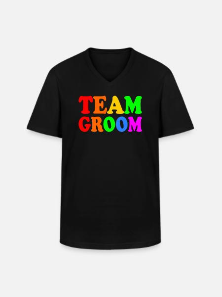 Team groom - Men's V-Neck T-Shirt - black