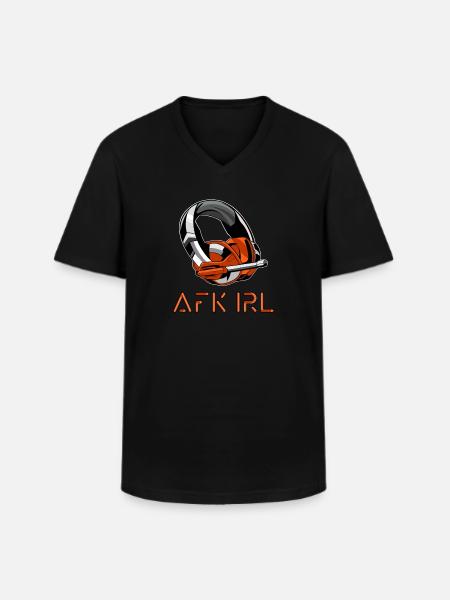 AFK IRL - Men's V-Neck T-Shirt - black
