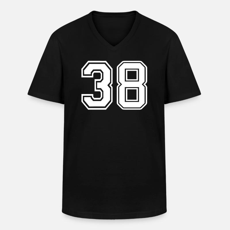 38 - Männer-T-Shirt mit V-Ausschnitt - Schwarz