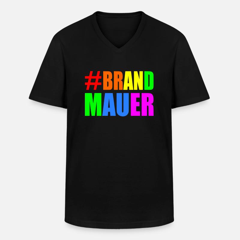 brandmauer - Männer-T-Shirt mit V-Ausschnitt - Schwarz