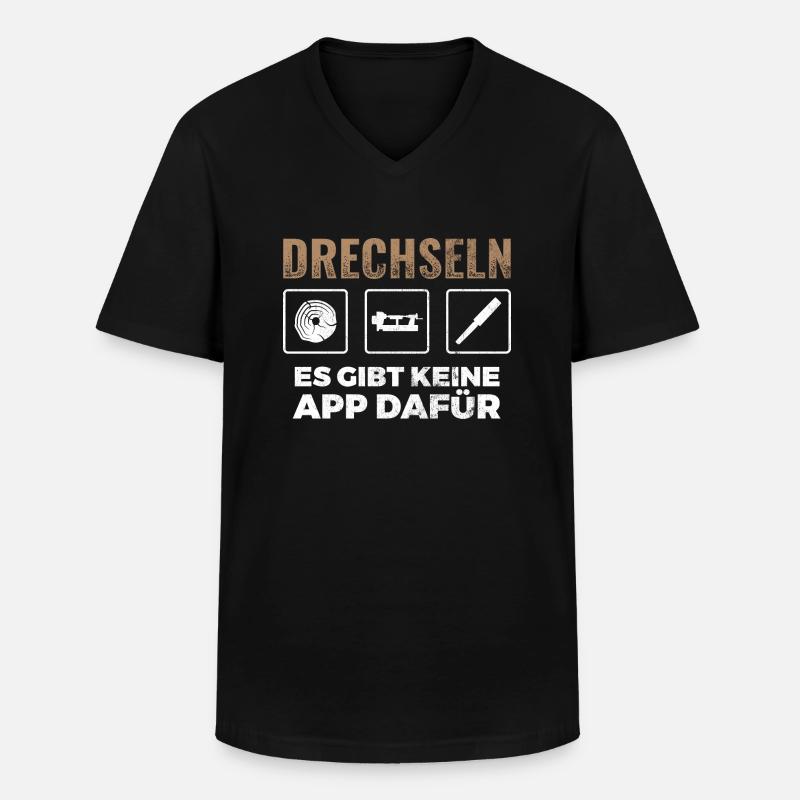 Drechsler Drehen Drechseln - Männer-T-Shirt mit V-Ausschnitt - Schwarz