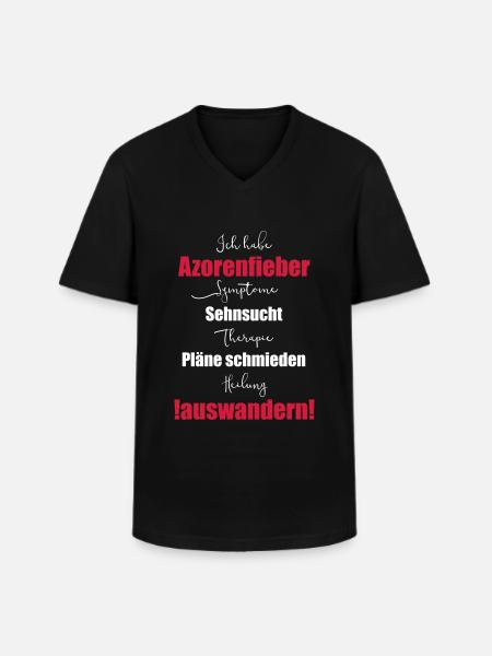 Jeg har Azorerne feber - emigrere - Klassisk herre T-shirt med V-udskæring - sort