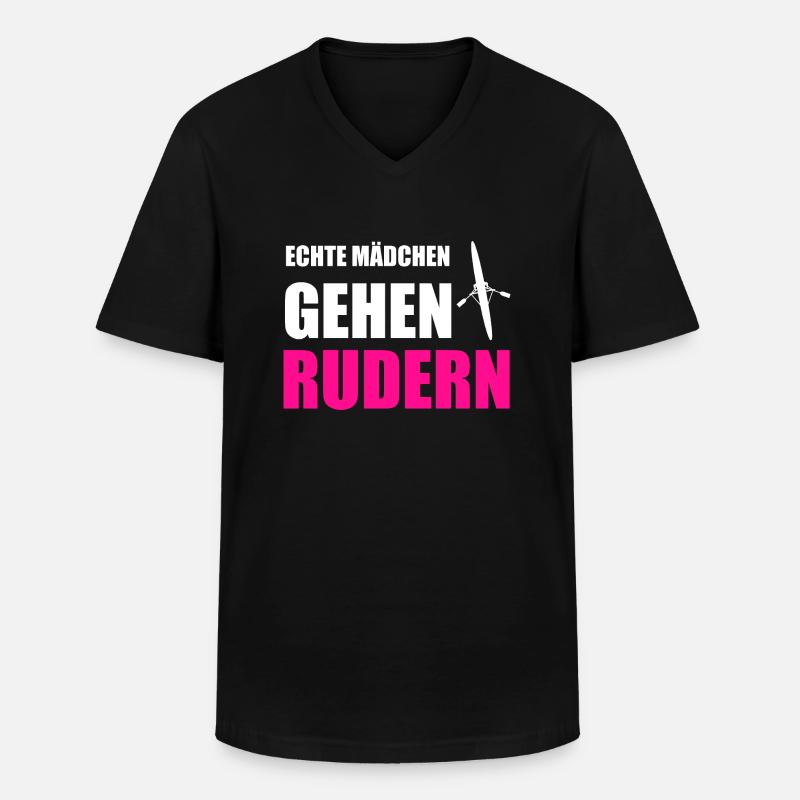 Rudern Mädchen Ruderer Ruder Geschenk - Männer-T-Shirt mit V-Ausschnitt - Schwarz