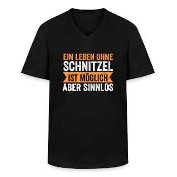 Schnitzel Wiener Wiener Geschenk - Männer-T-Shirt mit V-Ausschnitt - Schwarz - Vorne - AI Model Male 178 dark (178cm)