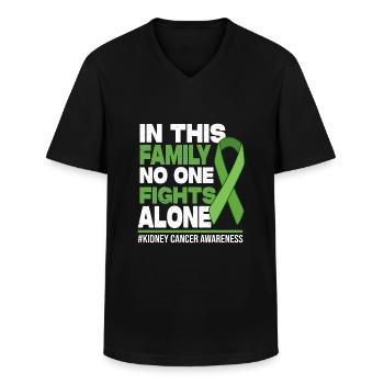 No One Fights Alone Family - Kidney Cancer - Männer-T-Shirt mit V-Ausschnitt - Schwarz - Vorne - AI Model Male 178 dark (178cm)