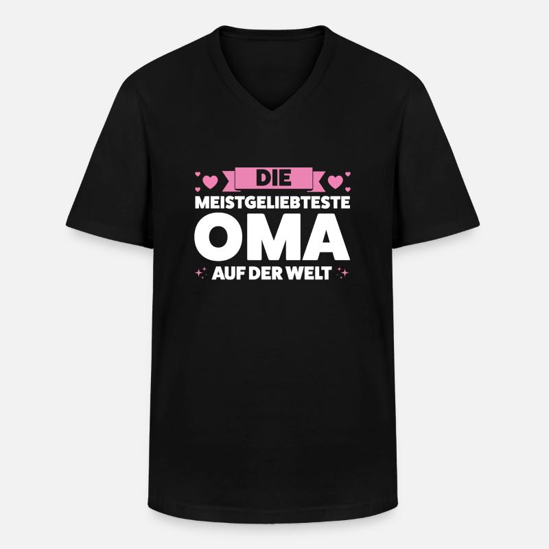 Oma Großmutter Großmütter Geschenk - Männer-T-Shirt mit V-Ausschnitt - Schwarz