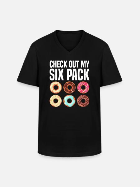 Six pack donut - Men's V-Neck T-Shirt - black