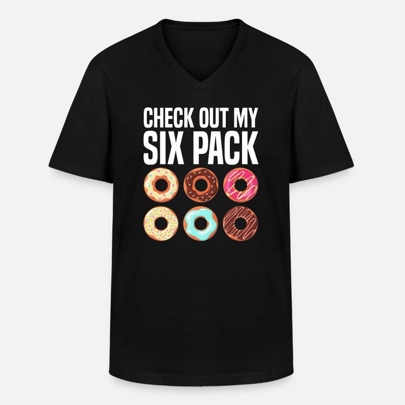 Six pack de beignets - T-shirt col V Homme - noir