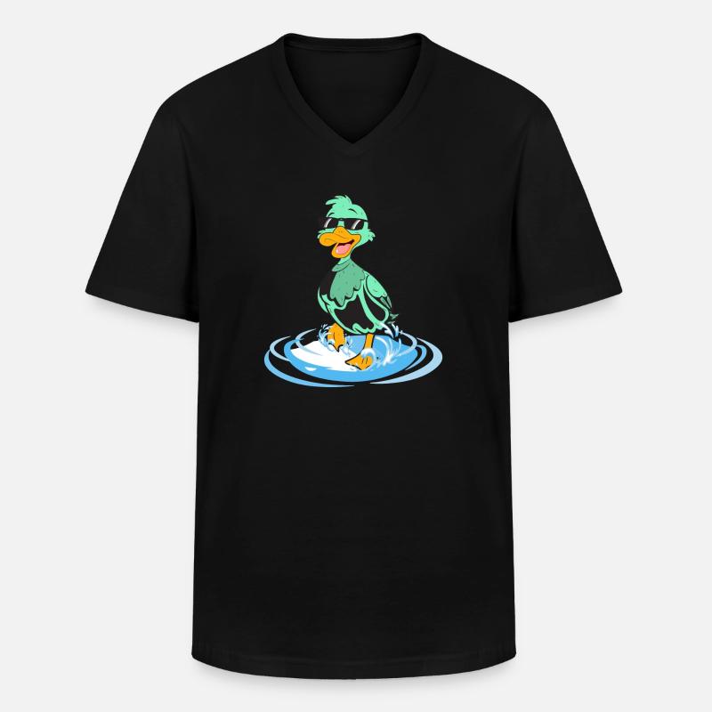Ente lustig cool - Männer-T-Shirt mit V-Ausschnitt - Schwarz