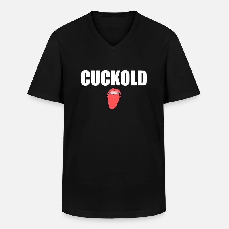 Cuckold - Männer-T-Shirt mit V-Ausschnitt - Schwarz