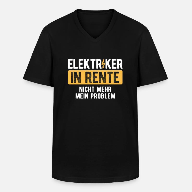 Elektriker Strom Elektrik - Männer-T-Shirt mit V-Ausschnitt - Schwarz