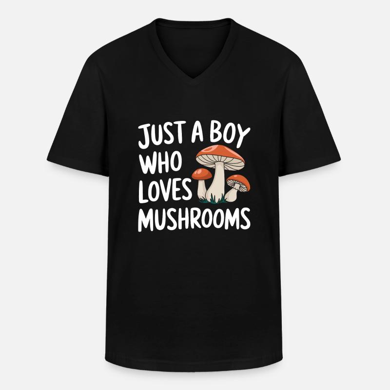 Champignons Champignons Champignon Champignon - T-shirt col V Homme - noir