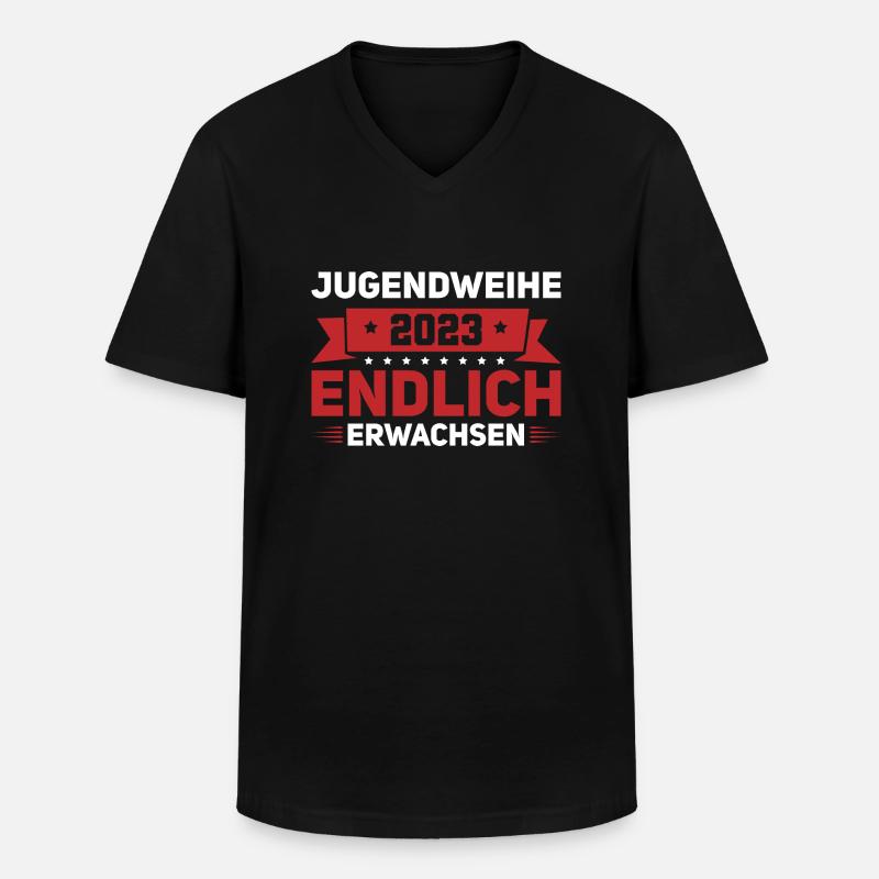 Jugendweihe Party Geschenk - Männer-T-Shirt mit V-Ausschnitt - Schwarz
