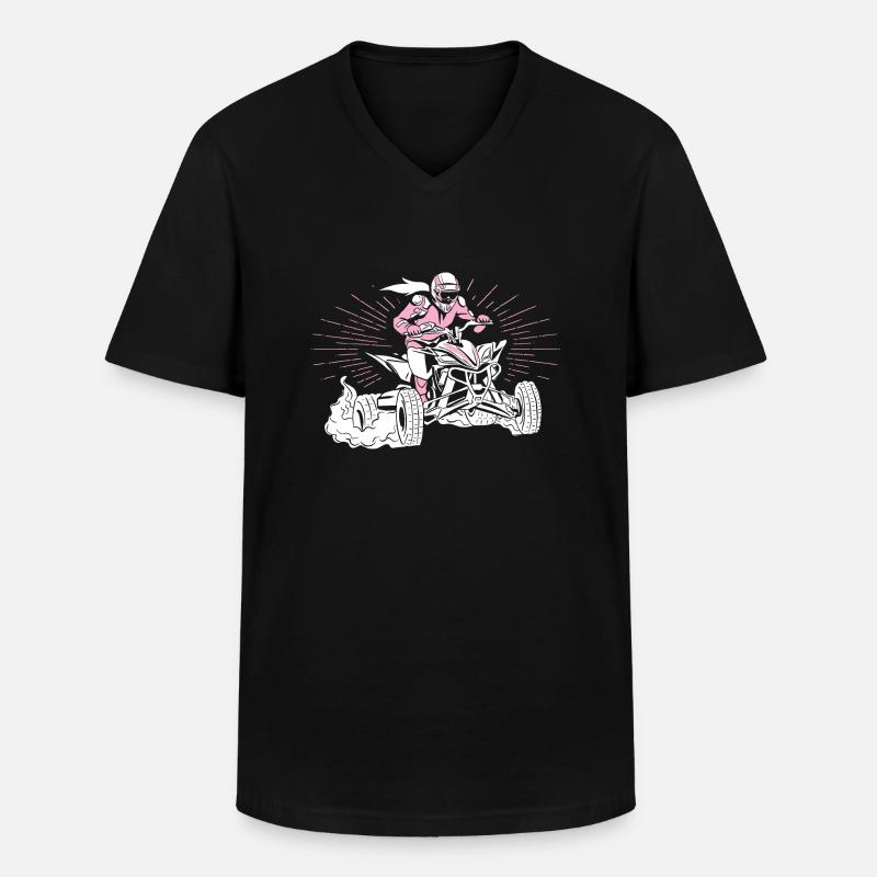 Quad - Männer-T-Shirt mit V-Ausschnitt - Schwarz