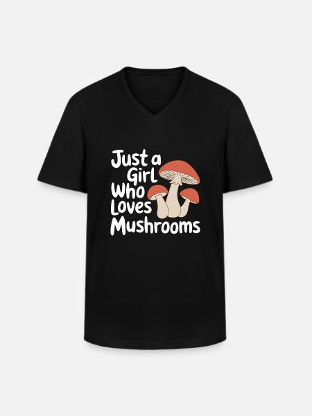 Champignons Champignons Champignon Champignon - T-shirt col V Homme - noir