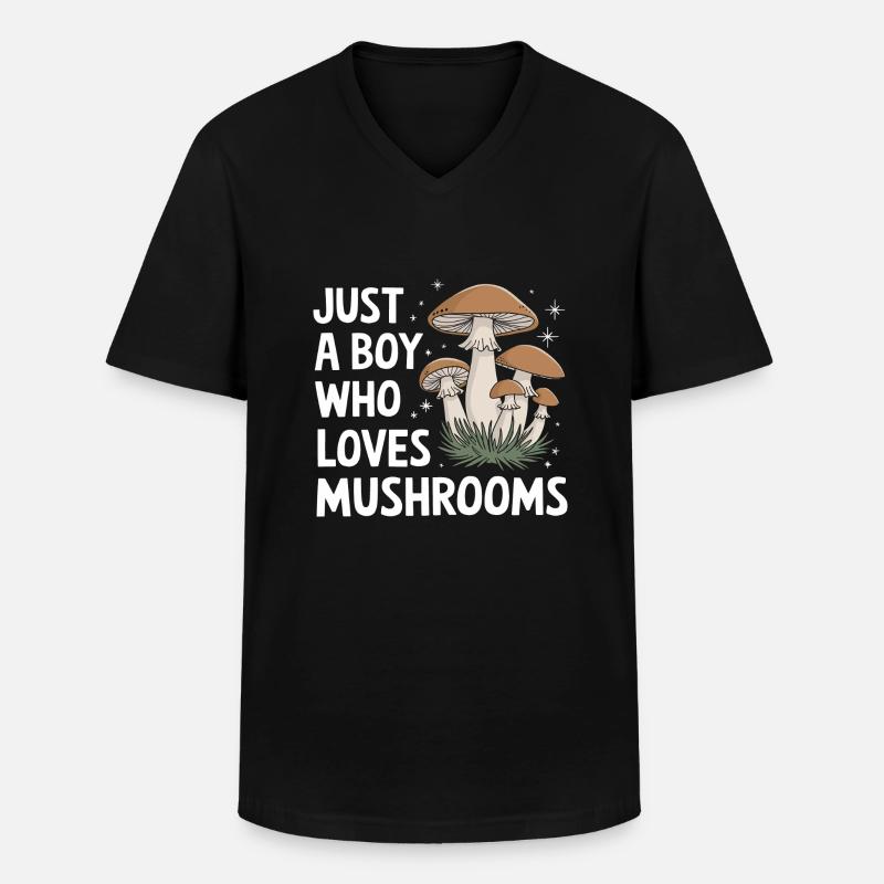 Champignons Champignons Champignon Champignon - T-shirt col V Homme - noir