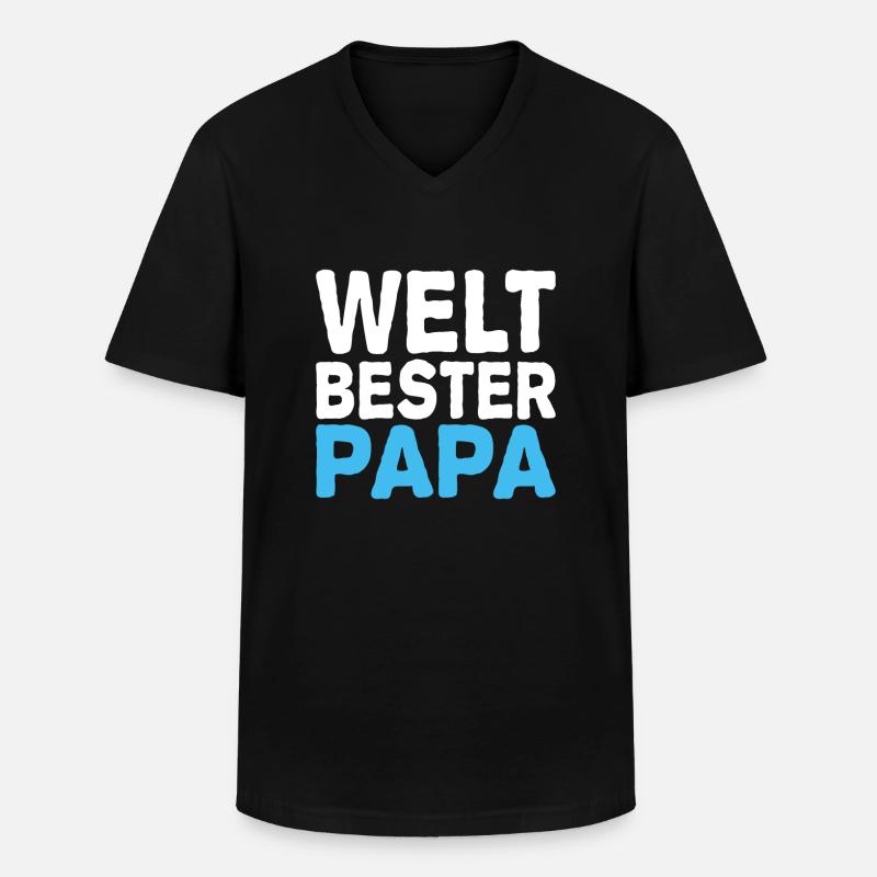 Weltbester Papa - Männer-T-Shirt mit V-Ausschnitt - Schwarz