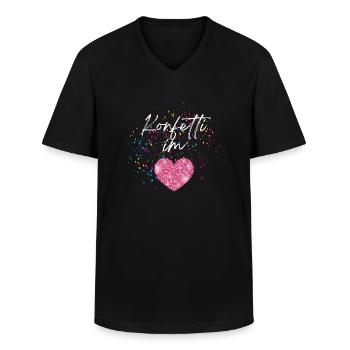 Confetti in the Heart Carnival Confetti - Men's V-Neck T-Shirt - black - Front - AI Model Male 178 dark (178cm)
