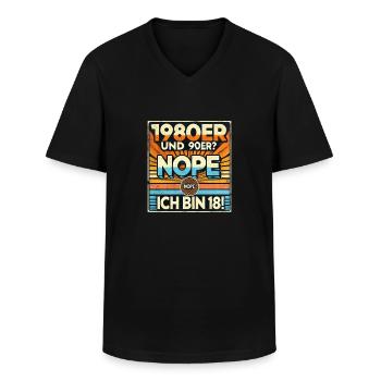 18 jahre 18. Geburtstag Endlich 18 - Männer-T-Shirt mit V-Ausschnitt - Schwarz - Vorne - AI Model Male 178 dark (178cm)