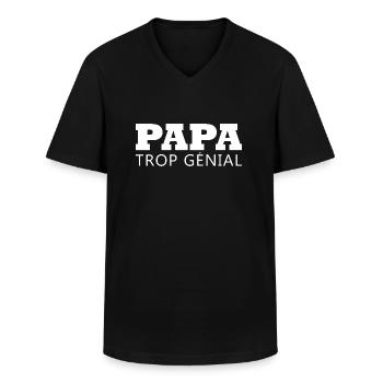 Papa trop génial Cadeau Homme fête des pères - T-shirt col V Homme - noir - Devant - AI Model Male 178 dark (178cm)