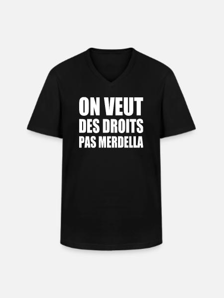 We want rights, not Merdella - Men's V-Neck T-Shirt - black