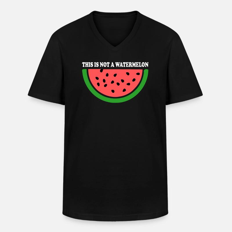 THIS IS NOT A WATERMELON - Men's V-Neck T-Shirt - black