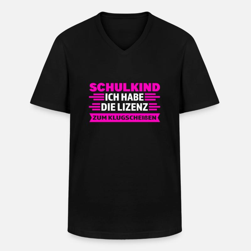 Schulkind Anfang Schulbeginn Geschenk - Männer-T-Shirt mit V-Ausschnitt - Schwarz
