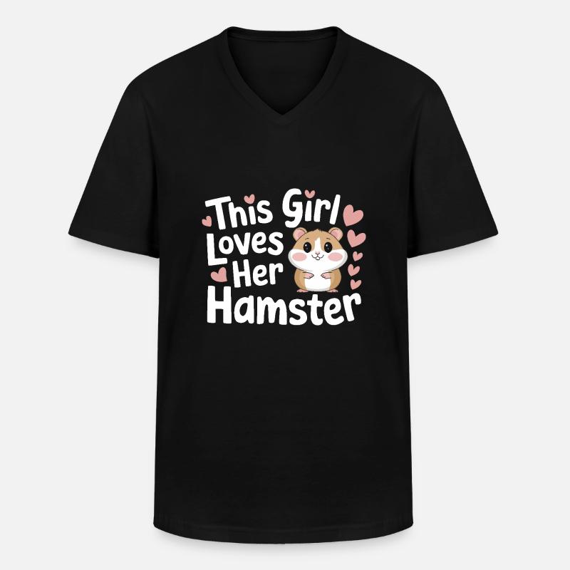 Hamster - Männer-T-Shirt mit V-Ausschnitt - Schwarz