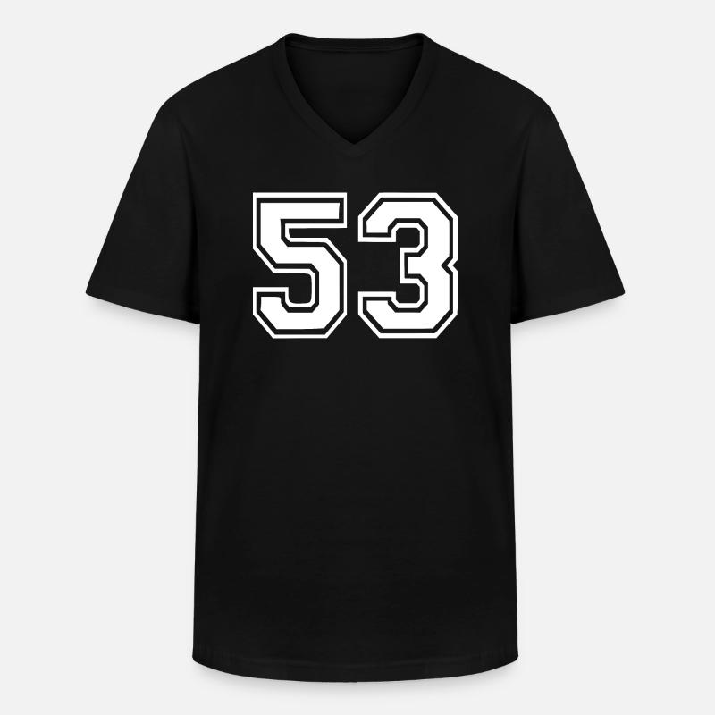 53 - Männer-T-Shirt mit V-Ausschnitt - Schwarz