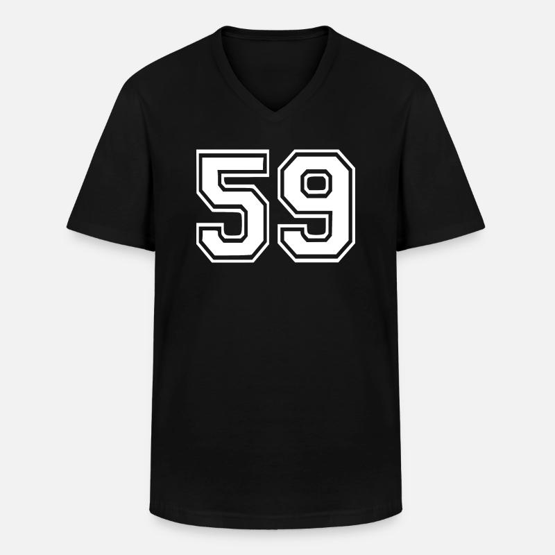 59 - Männer-T-Shirt mit V-Ausschnitt - Schwarz