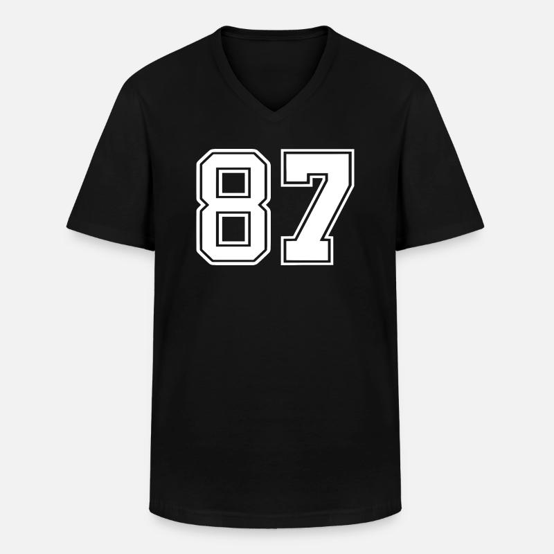 87 - Männer-T-Shirt mit V-Ausschnitt - Schwarz