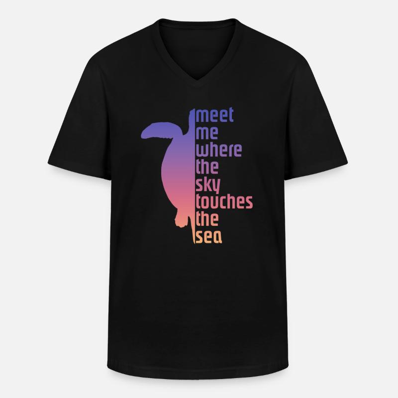 Turtle Schildkröte - Männer-T-Shirt mit V-Ausschnitt - Schwarz