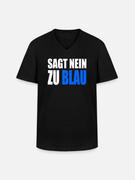 Dites non au bleu - T-shirt col V Homme - noir