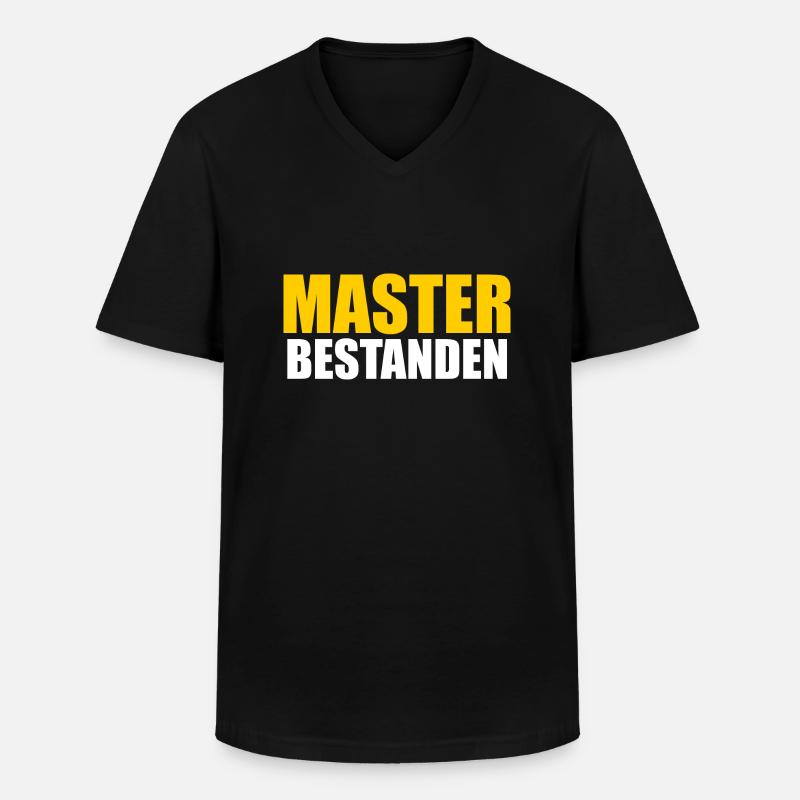 Master Prüfung Mastertitel Geschenk - Männer-T-Shirt mit V-Ausschnitt - Schwarz