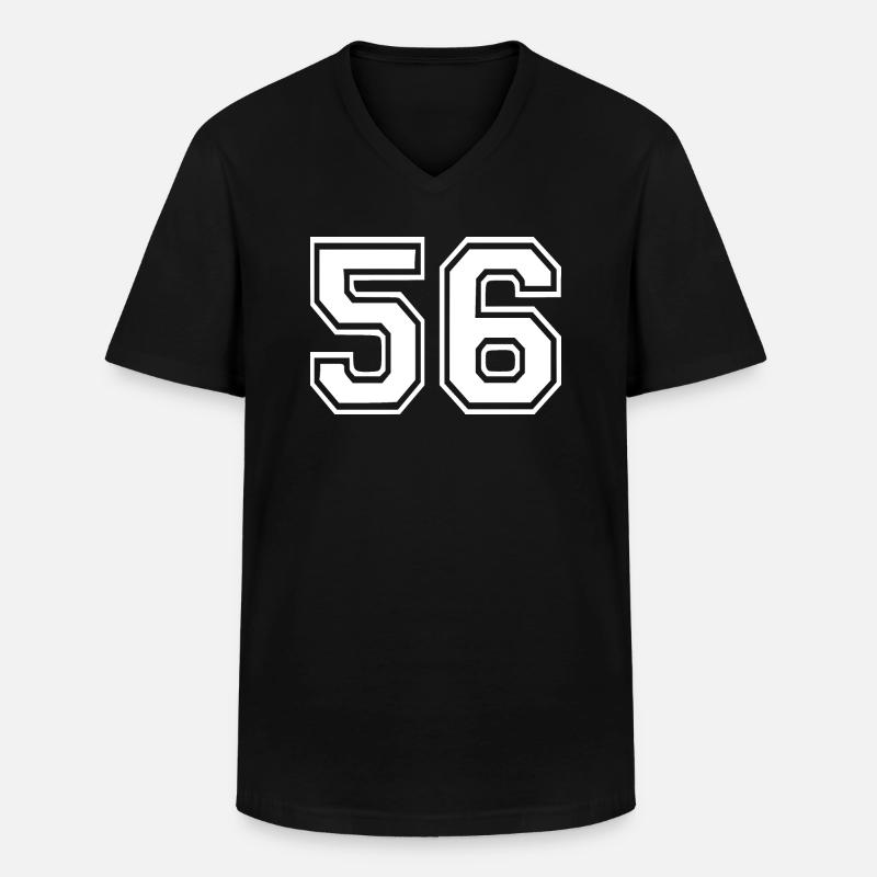 56 - Männer-T-Shirt mit V-Ausschnitt - Schwarz
