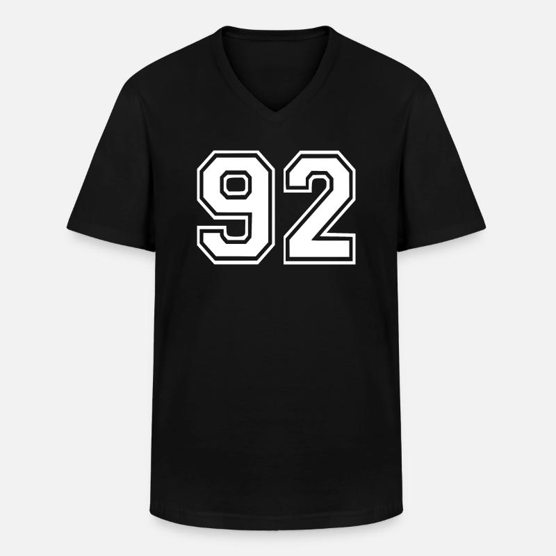 92 - Männer-T-Shirt mit V-Ausschnitt - Schwarz