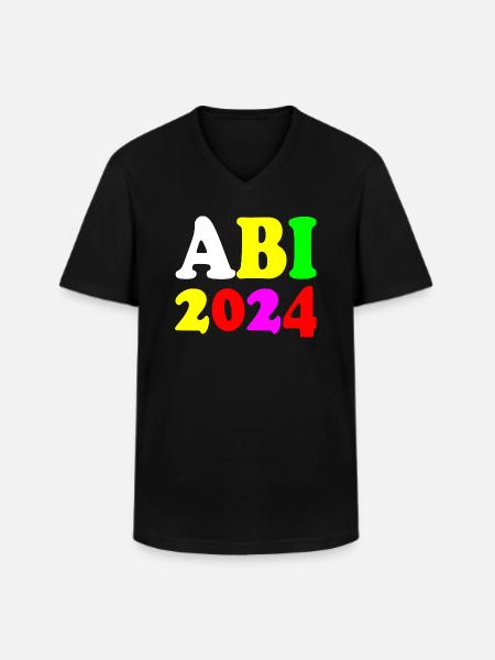 Abi 2024 - Männer-T-Shirt mit V-Ausschnitt - Schwarz