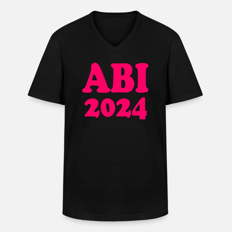 Abi 2024 - Männer-T-Shirt mit V-Ausschnitt - Schwarz