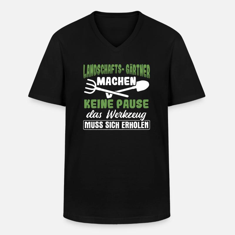 Garten Gärtner Galabau - Männer-T-Shirt mit V-Ausschnitt - Schwarz