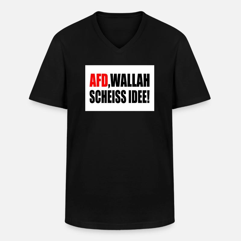Afd wallah scheiss idee - Männer-T-Shirt mit V-Ausschnitt - Schwarz