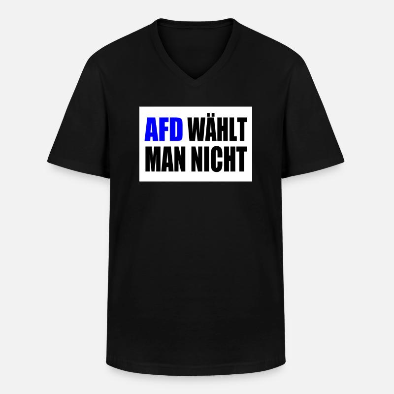 afd wählt man nicht - Männer-T-Shirt mit V-Ausschnitt - Schwarz