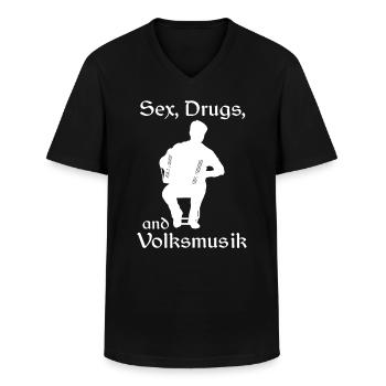 Volksmusik spruch - Männer-T-Shirt mit V-Ausschnitt - Schwarz - Vorne - AI Model Male 178 dark (178cm)