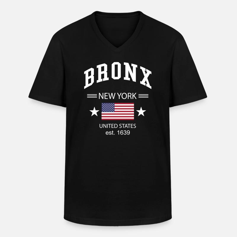 Bronx - Männer-T-Shirt mit V-Ausschnitt - Schwarz