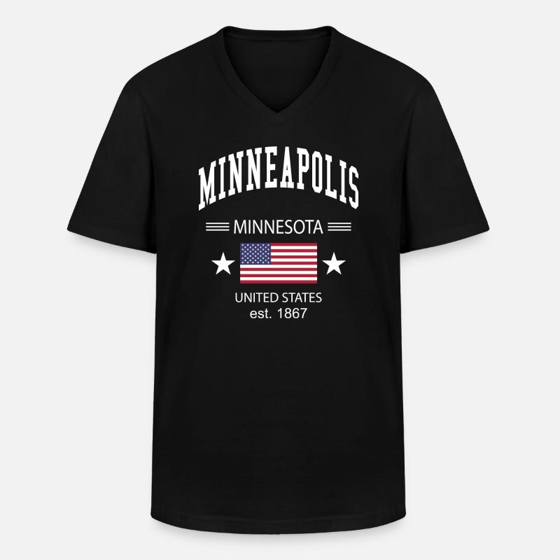 Minneapolis - Männer-T-Shirt mit V-Ausschnitt - Schwarz