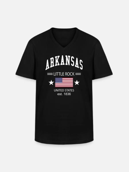 Arkansas - Men's V-Neck T-Shirt - black