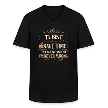 Tuba Tubist - Männer-T-Shirt mit V-Ausschnitt - Schwarz - Vorne - AI Model Male 178 dark (178cm)