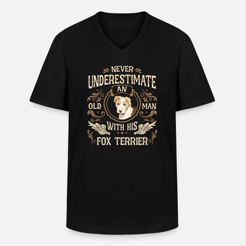 Foxterrier Hund - Männer-T-Shirt mit V-Ausschnitt - Schwarz