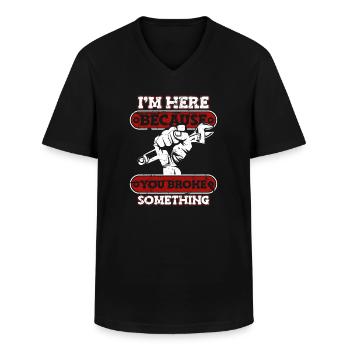 Atelier de tournevis mécanique - T-shirt col V Homme - noir - Devant - AI Model Male 178 dark (178cm)